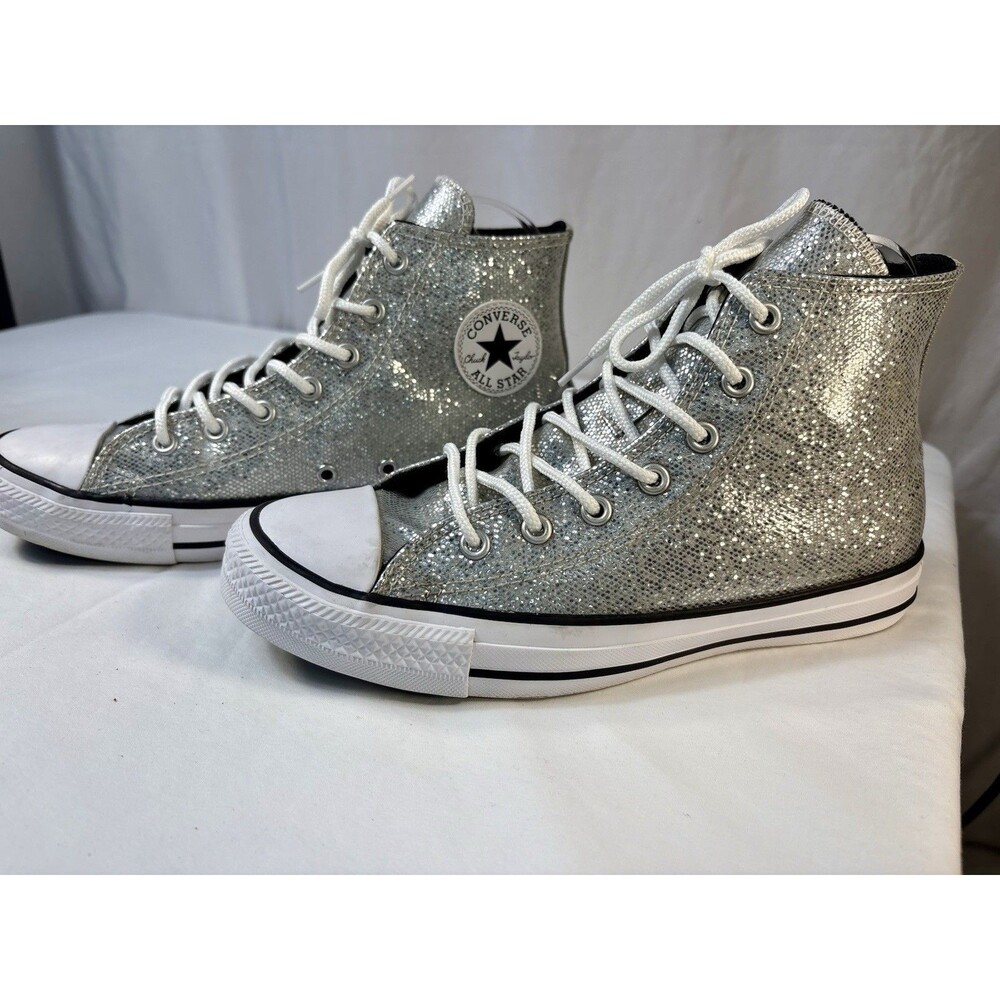 Converse Chuck Taylor All Star High Top Silver Glitter Sneakers US 5.5